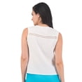 thumbnail image 4 of Blusa Sin Mangas 100% Lino Color Blanco Extra Grande Abito Inica, 4 of 5