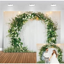 7×5FT Wedding Backdrop Outdoors Flower Wedding Floral Arch Romantic Decor Photo Background for Baby Shower Birthday Party Decoration Wedding Ceremony Photography Backdrop