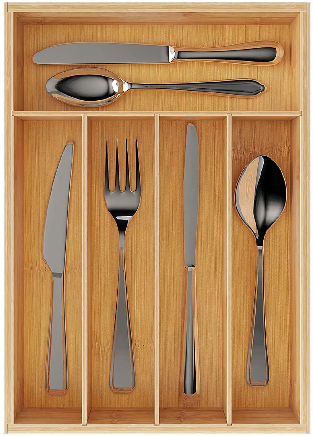 Silverware Tray Organizer Drawer Flatware Cutlery Storage Kitchen Utensil Holder 