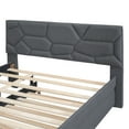 thumbnail image 2 of Full Upholstered Bed Frame with Trundle,  Wood Platform Bed with Headboard for Bedroom Living Room, Space Saving Design, Gray, 2 of 4