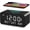 Black, variant on Wooden Digital Alarm Clock with Wireless Charging, 0-100% Adjustable Brightness Dimmer and Alarm Volume, Weekday/Weekend Mode, Dual Alarm, Snooze, 12/24H, Wood LED Clock for Bedroom