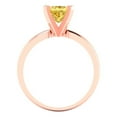 thumbnail image 4 of 1.0ct princess cut yellow Zircon 18k rose gold Bridal Wedding Engagement Promise Anniversary Ring for Women size 5.5, 4 of 7