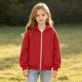 thumbnail image 3 of HomeDM Unisex Full-Zip Hoodie Solid Color Long Sleeve Sweatshirt with Front Pockets for Boys and Girls, 3 of 10