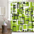 thumbnail image 2 of Shower Curtain Modern Lime Green Black Gray White 72"x72" Home Decor Waterproof Bath Bathroom Curtain Set with Hooks, 2 of 6