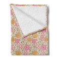 thumbnail image 2 of Floral Soft Flannel Fleece Throw Blanket, Abstract Floral Elements Ornamented with Geometric Forms Lines and Curves Design, Cozy Plush for Indoor and Outdoor Use, 50" x 70", Multicolor, by Ambesonne, 2 of 5