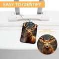 thumbnail image 3 of Christmas Elk Square PU Leather Luggage Tags, 2 Pack, with Privacy Cover and Stainless Steel Ring - Suitable for Travel, Backpack, Handbag - Bag Tags, Handbag Tags, 3 of 7