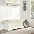 thumbnail image 6 of Crosley Furniture Brennan Wood Storage Entryway Bench with Baskets in White, 6 of 6
