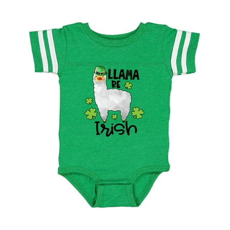 

Inktastic St. Patrick s Day Llama Be Irish with Green Shamrocks Gift Baby Boy or Baby Girl Bodysuit