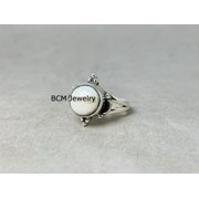Solid 925 Sterling Silver Ring For Men & Women, Genuine Pearl Ring Gemstone Unique Handcrafted Ring For Her Or Him