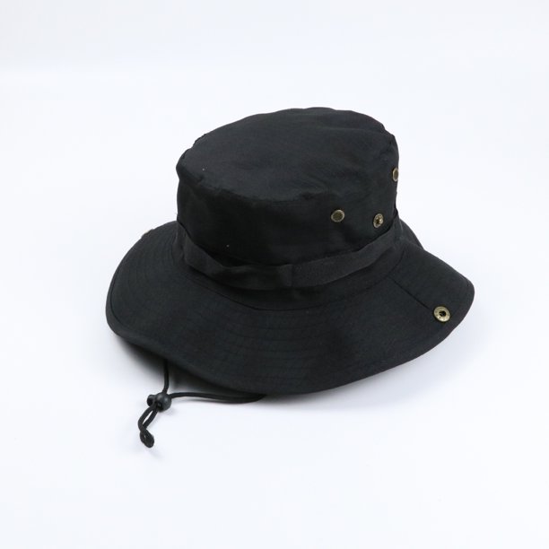 Sombrero de pescador para hombre, sombrero de verano para sombrilla, sombrero de protección solar para montañismo al aire libre, sombrero informal de jungla monocromático con borde redondo para hombre
