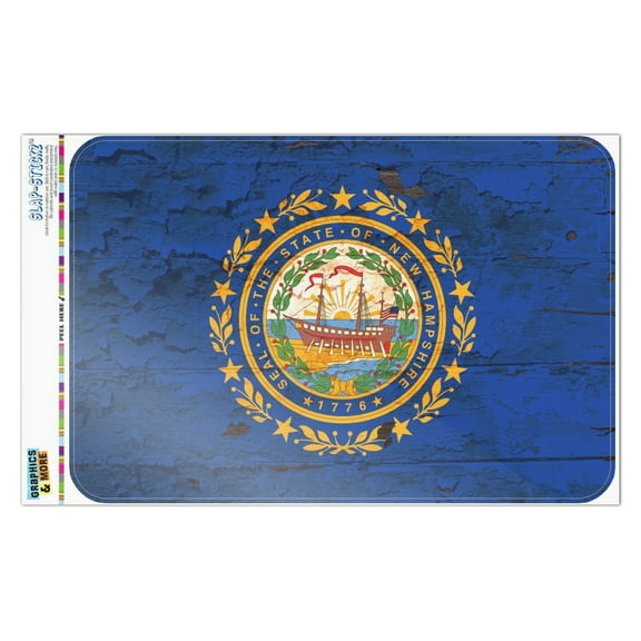 Rustic New Hampshire State Flag Distressed USA Home Business Office Sign
