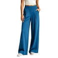 thumbnail image 3 of Jaunzuar Workout Pants Women Straight Leg Solid Color Gym Pants Athletic Running Casual Pants with Pockets L, 3 of 7