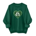 thumbnail image 2 of Craaazy Women's St Patricks Long Sleeve Shirts Round Neck Green Comfy Shamrock Tops, 2 of 6
