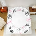 thumbnail image 5 of Feelyou Basketball Sports Kids Twin Sheet Sets, Cute Princess Bow-tie Twin Fitted Sheet, Kawaii Cartoon Theme Flat Sheet, Ultra Soft Bedroom Decor, 3-Piece, 5 of 7