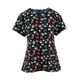 thumbnail image 4 of Top exfoliante con cuello en V para mujer, Uniforme de Trabajo de enfermera con bolsillos laterales, camiseta cómoda y duradera para tienda de Negro, 4 of 8