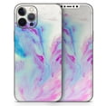 thumbnail image 5 of DesignSkinz Marbleized Soft Blue V32 Full-Body Skin Decal Wrap Cover for iPhone 15 Pro Max, 5 of 9