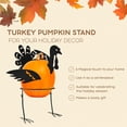 thumbnail image 3 of Ornativity Turkey Design Pumpkin Holder Metal Orange Outdoor Yard Lawn, Porch Thanksgiving Ornament, 3 of 8
