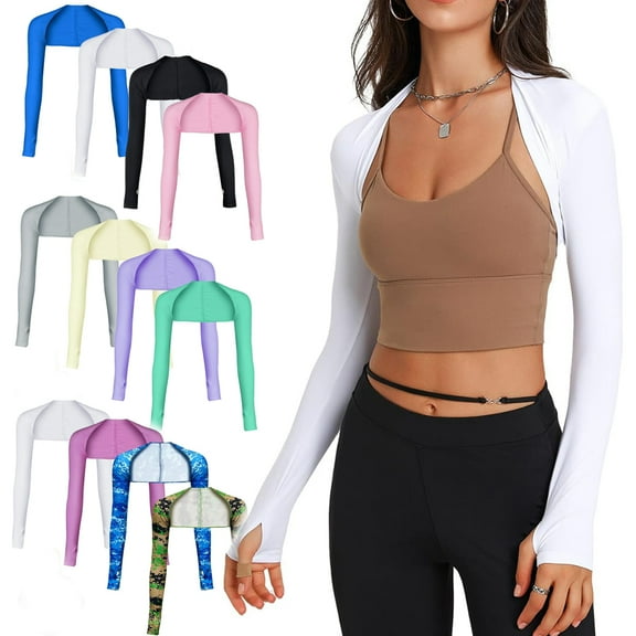 Cooling Shawl Arm Sleeves Sun Protection for Women Men with Finger Hole for Golfing, Driving, Riding, Fishing