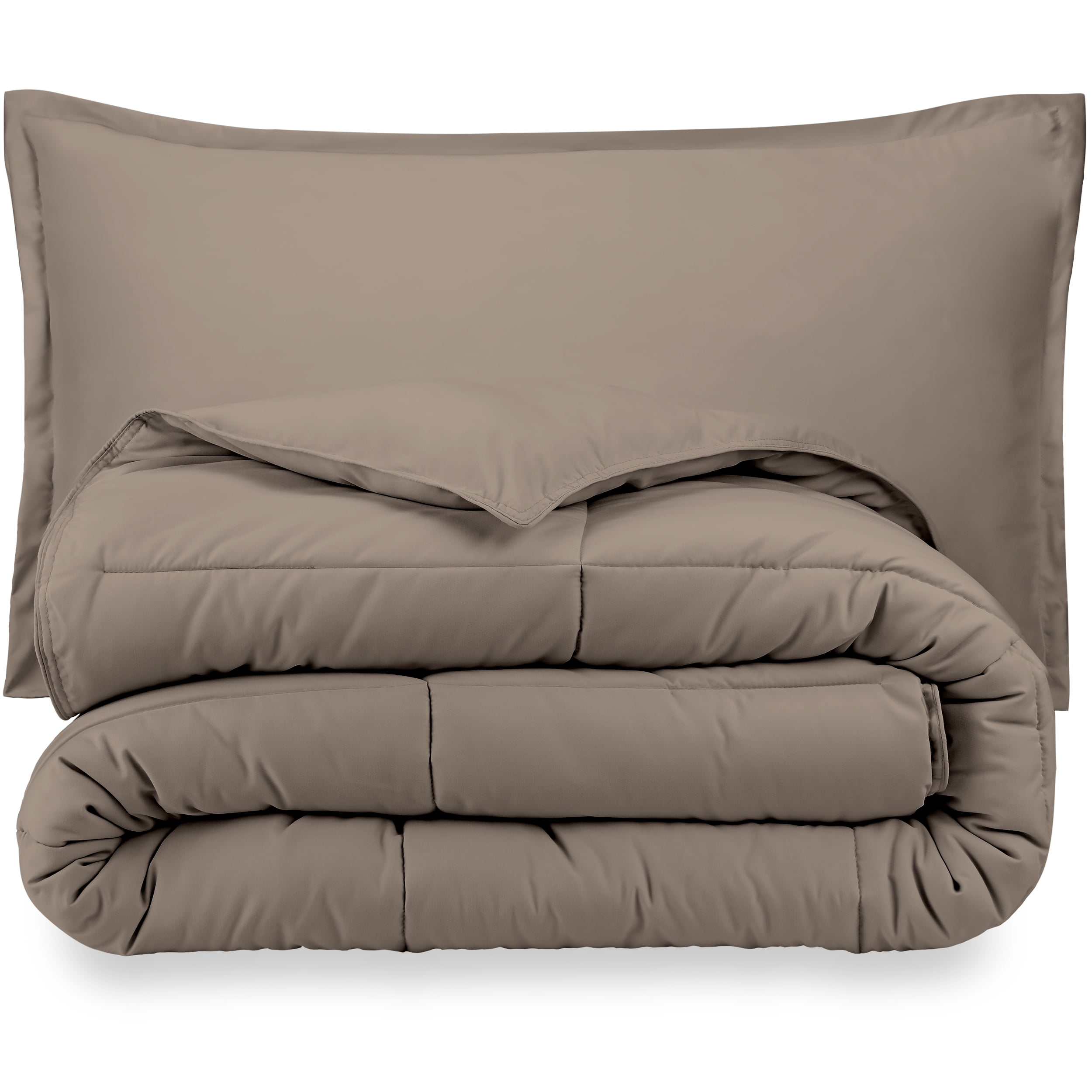 Bare Home Ultra-Soft Goose Down Alternative Comforter Set, King/Cal King, Taupe