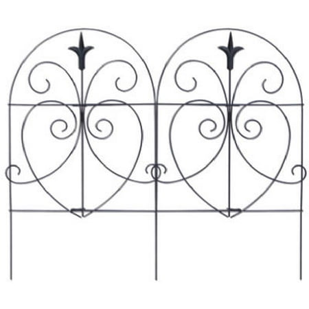 Panacea Garden Edge - Black Romantic-style Garden Fence, 18