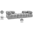 thumbnail image 2 of Bowery Hill 102" Grey Boucle Fabric Upholstered 3-Oiece Modular Sofa, 2 of 3
