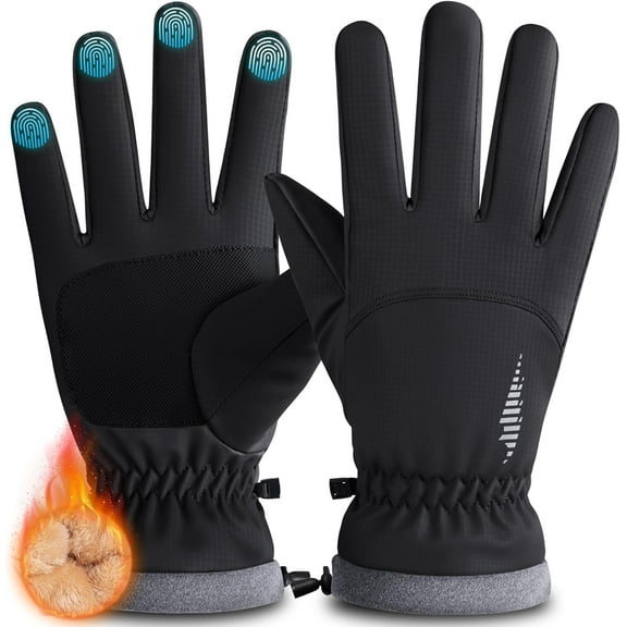 Winter Waterproof Ski Snow Warm Gloves for Women Men, Windproof Cold Weather Thermal with Touchscreen Fingers, for Running Driving Cycling Hiking Biking Outdoor Sports Daily Work
