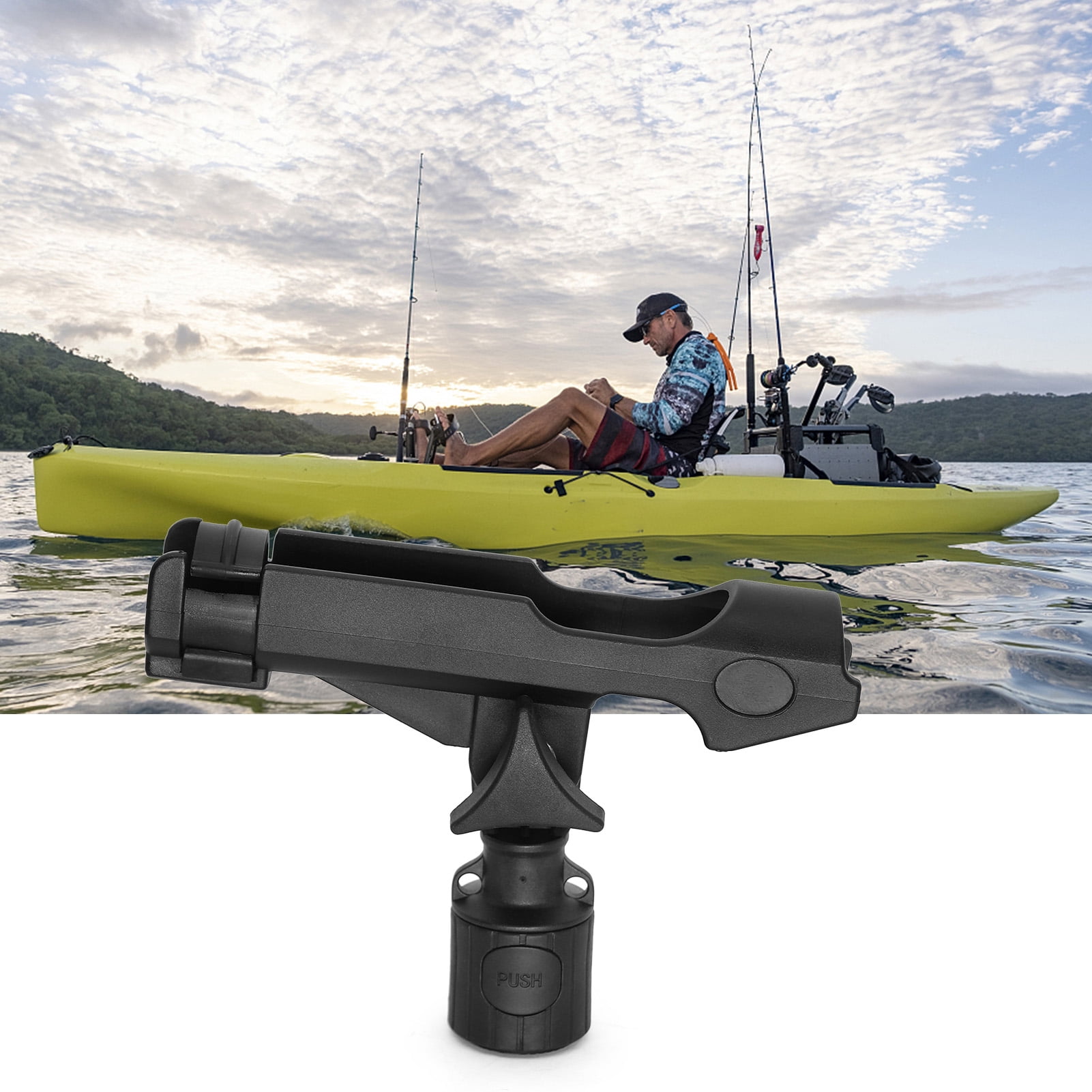 Kayak support,Boat Arm Adjustable Pole Fish Plate Arm With Of 1.4'' Rod Diameter Of 1.4'' Pole Universal Diameter Fish Mount Plate Marine Boat Pontoon Plate Set Boat Plate Arm