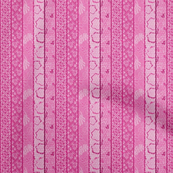 oneOone Cotton Cambric Fuschia Pink Fabric Asian Dabu Print Diy Clothing Quilting Fabric Print Fabric By Yard 42 Inch Wide