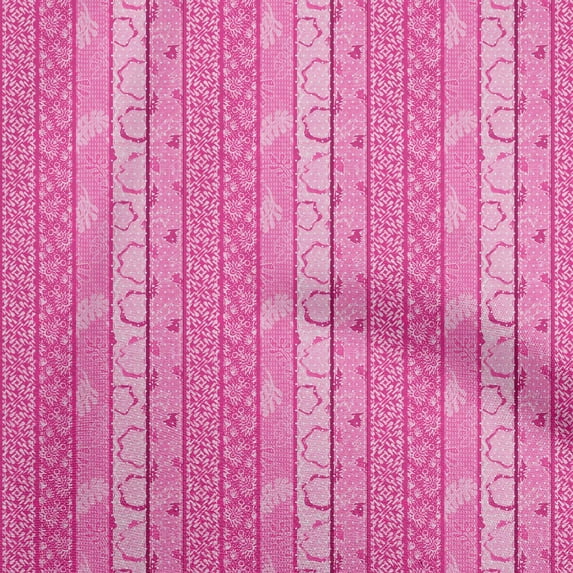 oneOone Cotton Poplin Fuschia Pink Fabric Asian Dabu Print Sewing Craft Projects Fabric Prints By Yard 42 Inch Wide