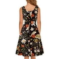 thumbnail image 3 of FKELYI Mushroom Plants Sleeveless Dresses Stretchy Women Summer Beach Dress Size XS Leisure Sleeveless Dress Midi Dress for Hoilday, 3 of 4