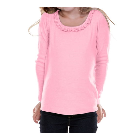 Kavio! Little Girls 3-6X Sunflower Long Sleeve Top Baby Pink 5/6