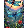 thumbnail image 3 of Stained Glass Dragonfly Banner Floral Design Decorative Nature Theme for Outdoor Decorations Garden Parties Nature Lovers, 3 of 7