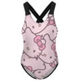thumbnail image 6 of Hello Kitty Girls One Piece Swimsuits Hawaiian Summer Swimwear Beach Bathing Suit Outfits, 6 of 7