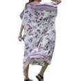 thumbnail image 3 of Gvmfive Women Boho Printed Short Sleeve Baggy Kaftan Dress Casual Loose Maxi Dress, 3 of 3