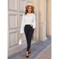 thumbnail image 5 of Womens Sweaters Knit Crew Neck Casual Long Sleeve Fall Tunic Sweater Tops White S, 5 of 8