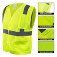 thumbnail image 2 of RK Safety High Visibility Safety Vest with Reflective Strips and Pockets - ANSI Class 2 - Neon Yellow / 5XL, 2 of 6