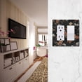 thumbnail image 5 of Yayeee Rocker Switch Wall Plate 2-Gang 4.7"x4.6" Home Decorative Outlet Cover, Black Flowers, 5 of 6
