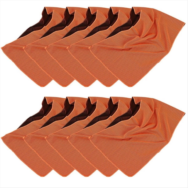 Toalla Deportiva Naranja con Sensación de Frío, Secado Rápido, Refrigeración Al Aire Libre, Toalla Fría, Toalla de Hielo para Fitness y Correr para Limpiar el Sudor