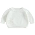 thumbnail image 1 of Baby Girl Boy Knit Pullover Sweater Fall Winter Warm Sweatshirt Tops with Pocket, 1 of 6