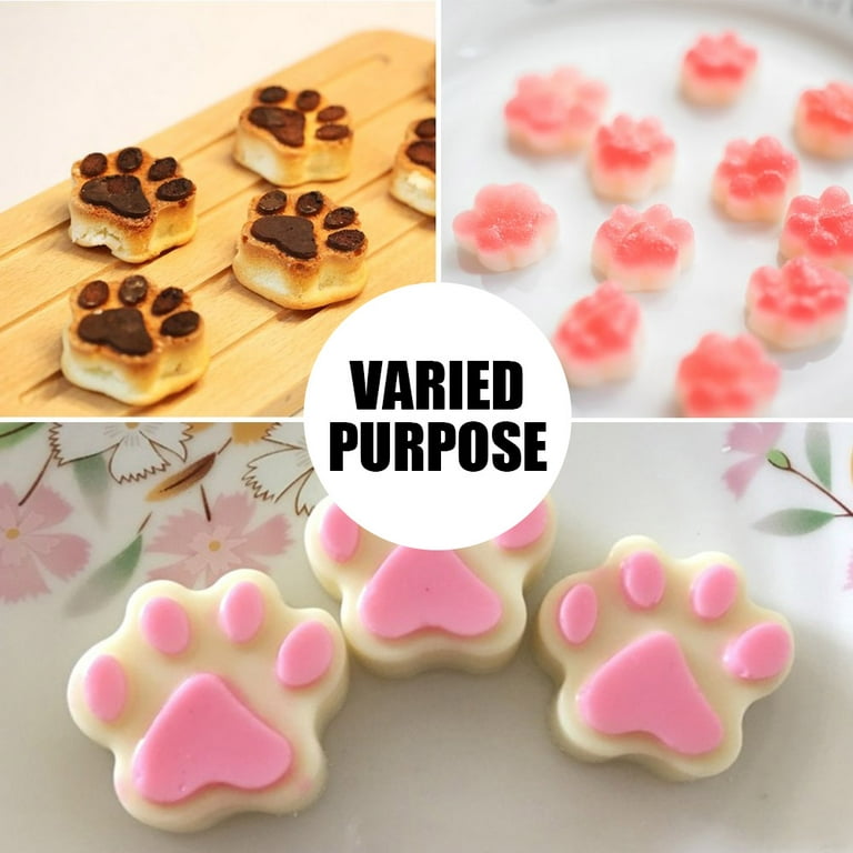 4 Pack Silicone Molds Puppy Dog Paw and Dog Bone Silicone Dog Treat Molds  for Baking Chocolate,Candy,Jelly,Ice Cube,Dog Treats