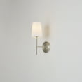 thumbnail image 5 of Globe Electric Brushed Nickel White Fabric Shade 1-Light Wall Sconce, 5 of 9