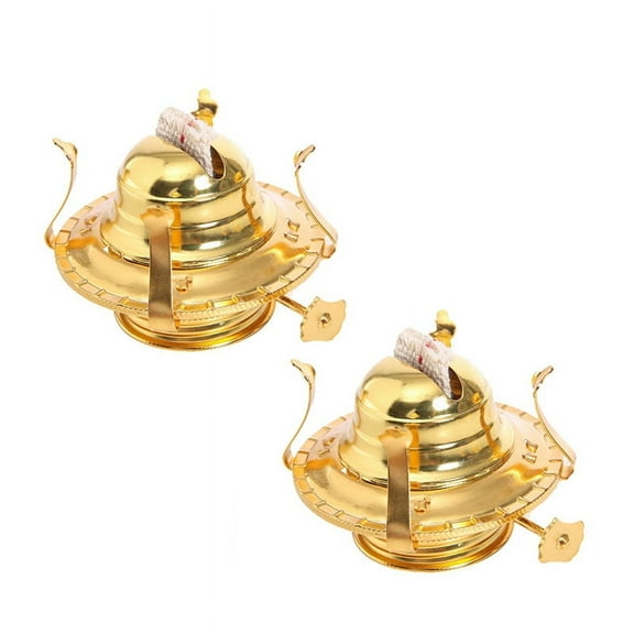 2Pcs Oil Lamp Burner for Lamps Oil Lamp Replacement Oil Lamps Parts with Reduction Collar and Cotton Lamp Wick