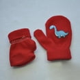 thumbnail image 5 of Karoyedx Boys Gloves Winter Children Winter Warm Padded Thickened Knitted Gloves Cute Cartoon Small Dinosaur Pattern Bag Boy Gloves Children's Gloves Red Size,1-3 Years, 5 of 5