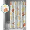 thumbnail image 3 of 60x72 Inch Shower Curtains for Bathroom Orange Yellow Coastal Bath Curtain Decor Nautical Summer Beach Coral Sea Turtle Waterproof Restroom Curtains Shower Set Accessories with 12 Hooks 60 Inch, 3 of 6