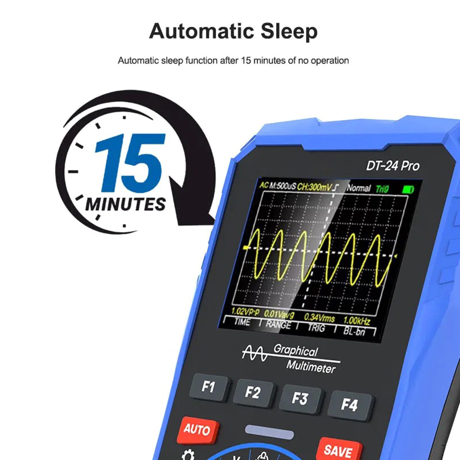 Signals Captures Multimeter Oscilloscope Plastic Clear Data Easy Reading with Large LCD Display for Educational Purposes