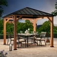 thumbnail image 2 of Modern Shade 10'x10' Tranquil Grove Cedar Gazebo - Steel Hardtop Grill Pavilion for Garden/Backyard, 2 of 7