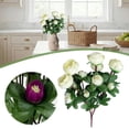 thumbnail image 2 of Artificial Camellia Rose Bouquet Fake Silk for Home Decor Wedding Centerpiece Vase, 2 of 9