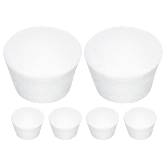 OUNONA 6PCS White Foam Cake Decorating Practice Blocks for Cake Design and Crafting Supplies