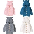 thumbnail image 3 of Douhoow Unisex Baby Knit Cardigan Coat Winter Warm Hooded Sweater 0-24M, 3 of 5