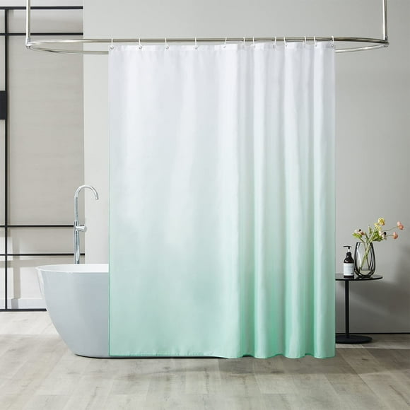 Gradient Digital Print Shower Curtain Waterproof Bathroom Curtain Polyester Thick Bath Cover (Light green,180*180cm)